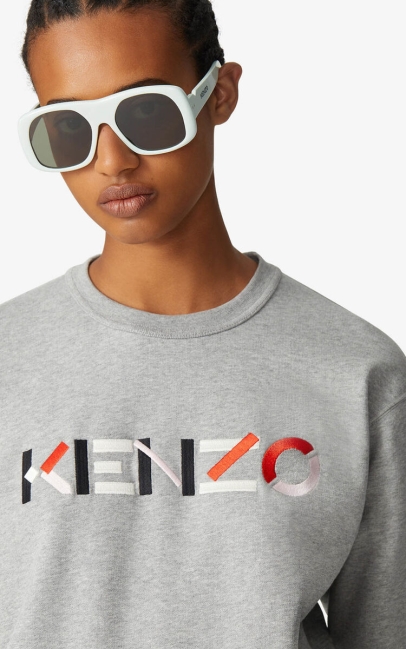 Kenzo Women Kenzo Logo Sweatshirt Pearl Grey
